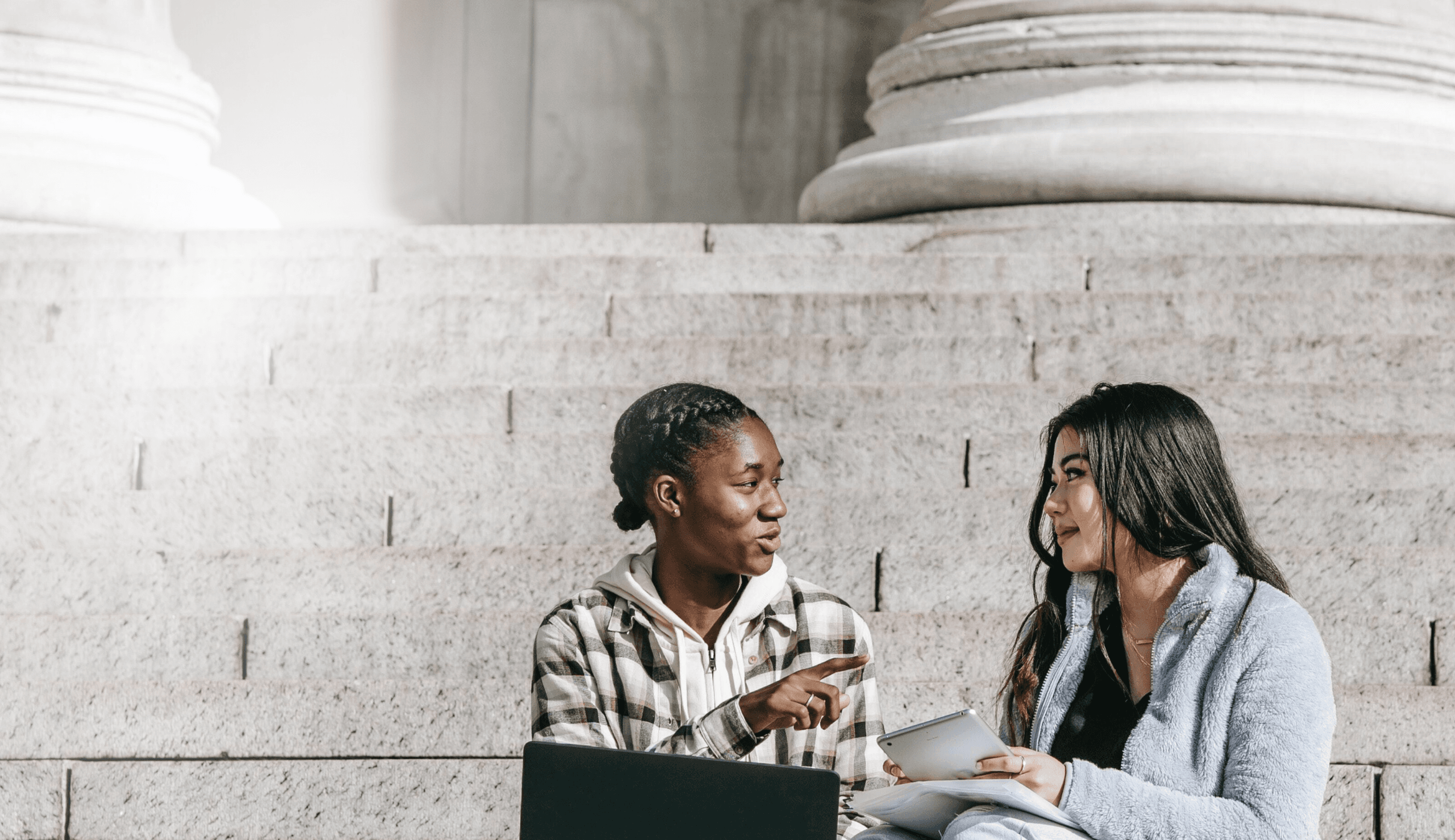 Image of girls studying together