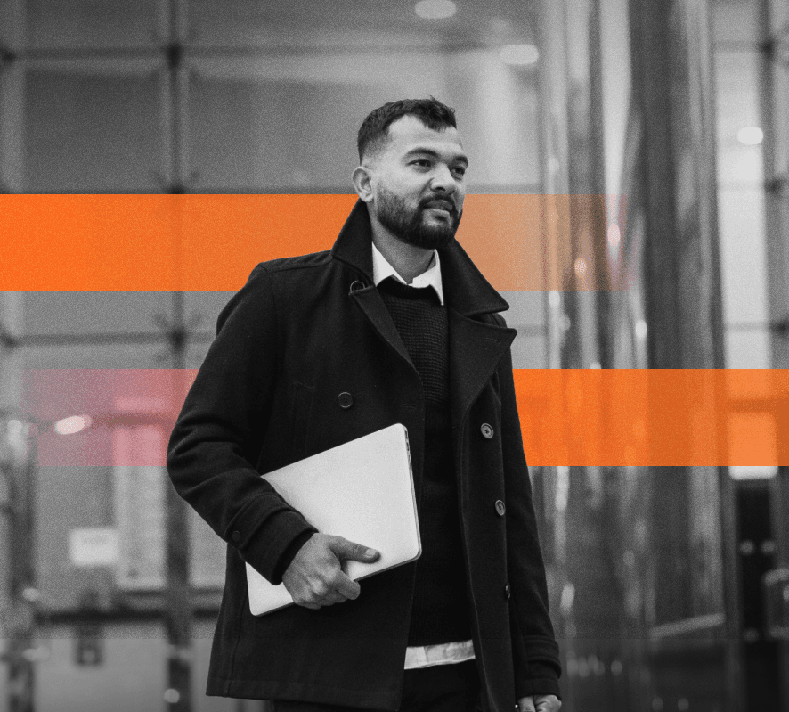 man with laptop